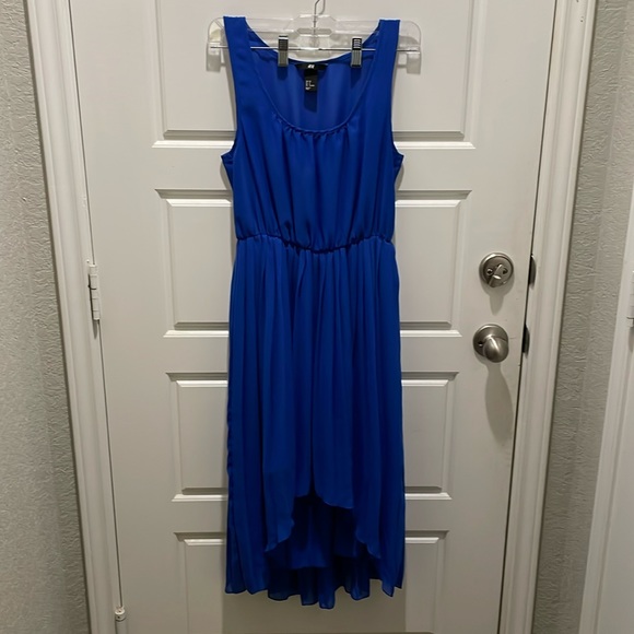 H&M Women’s Dress Blue Stretch Scoop Neck Sleeveless Size 8 - Picture 1 of 5